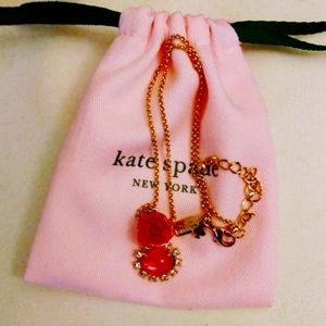 Pretty Kate Spade Pink Resin 🌺 Rose Gold Necklace